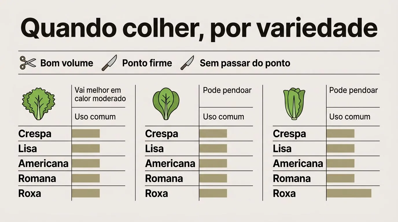 Comparativo de variedades de alface para orientar a colheita