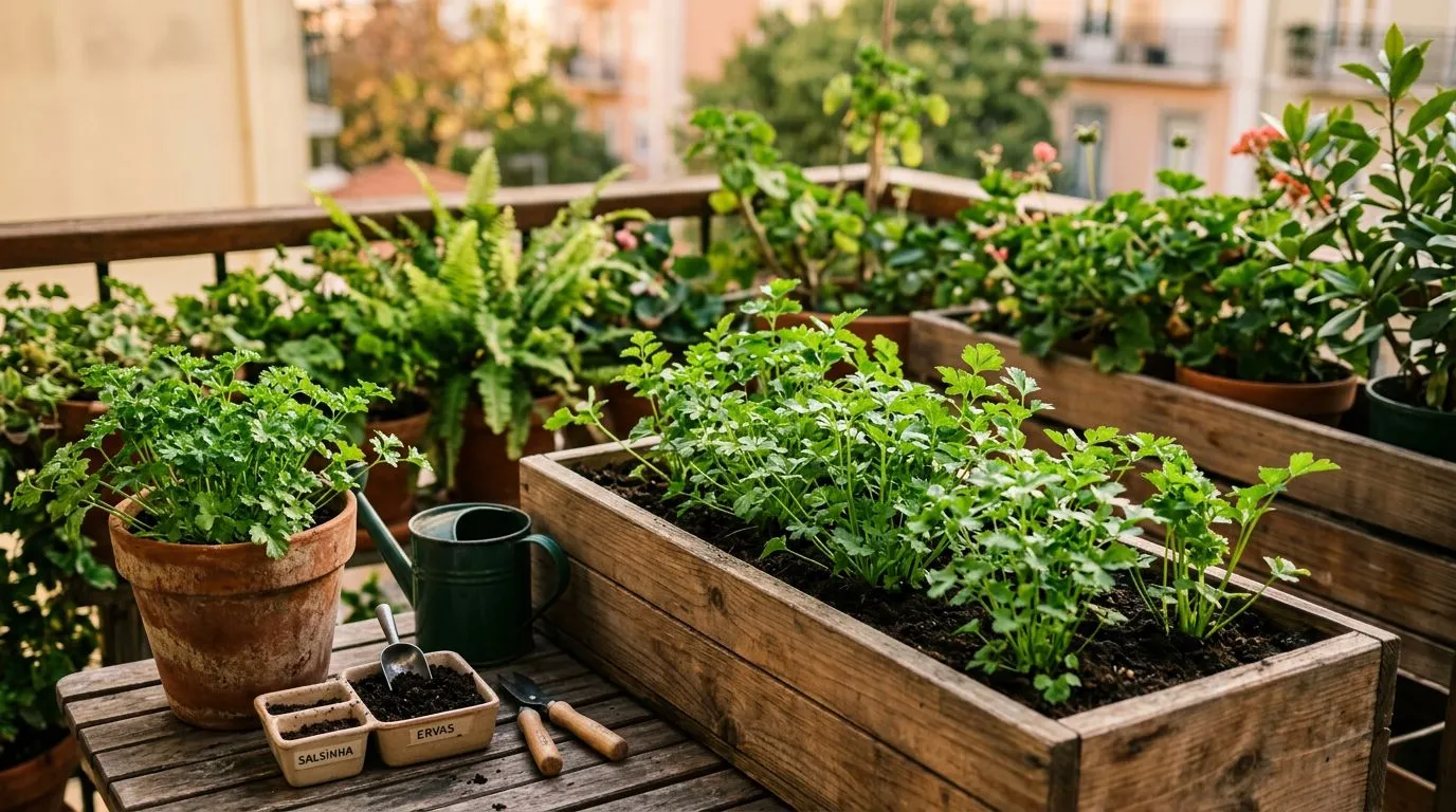Como plantar Salsinha em casa: guia prático para vaso, jardineira e canteiro