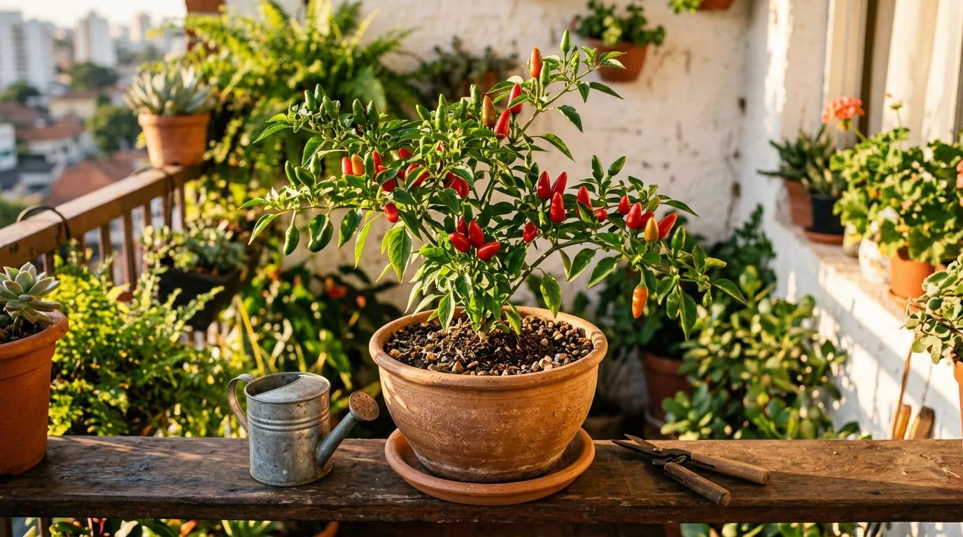 Como plantar pimenta em casa: guia completo para vaso, solo, rega e colheita