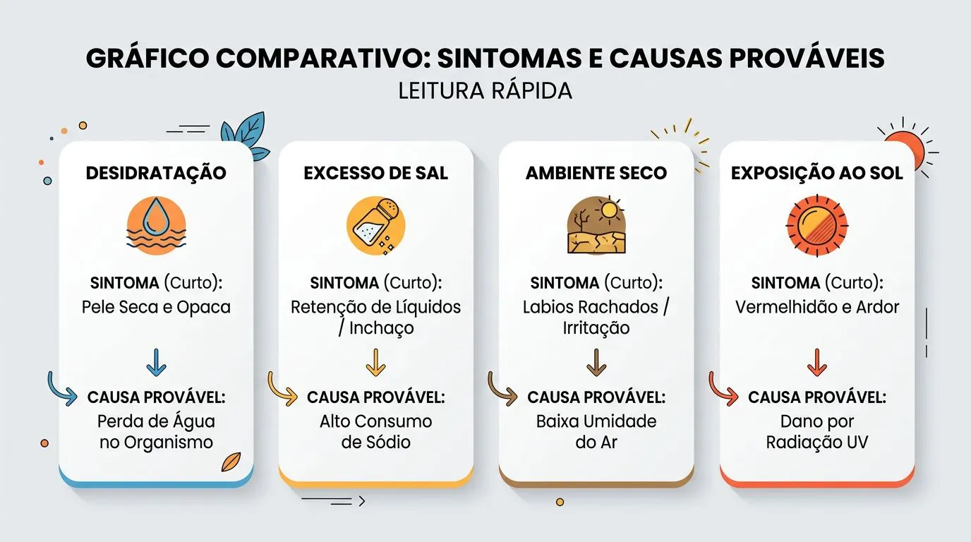 Comparativo visual para identificar causas prováveis de pontas secas na palmeira ráfis e quais sinais observar.