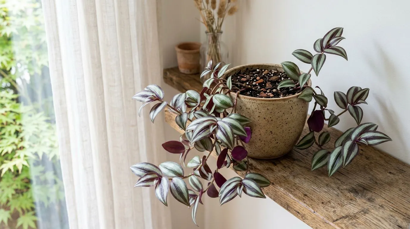Como cuidar da tradescantia zebrina e manter as folhas roxas e cheias em casa