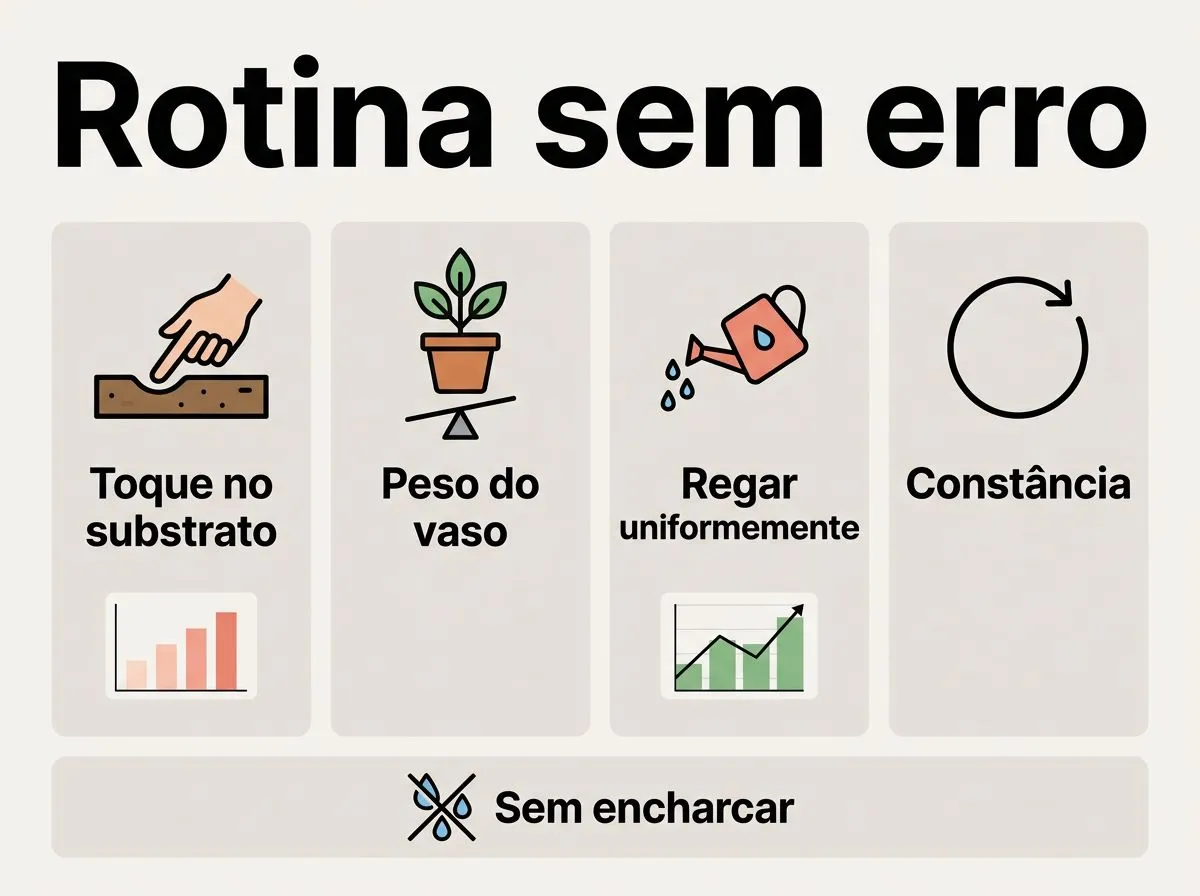 Infográfico com passos para regar a dischidia sem errar a rotina