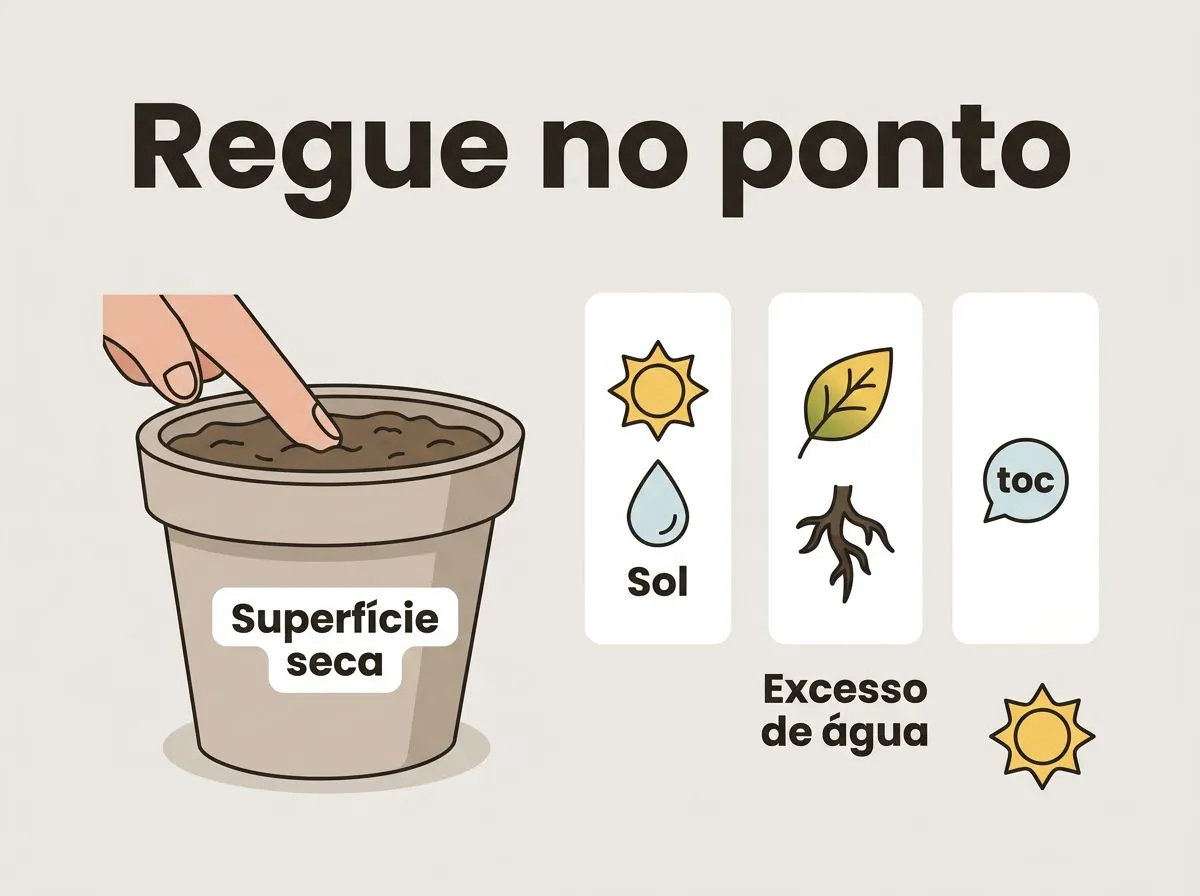 Infográfico mostrando quando regar a gazânia no vaso e sinais de excesso de água