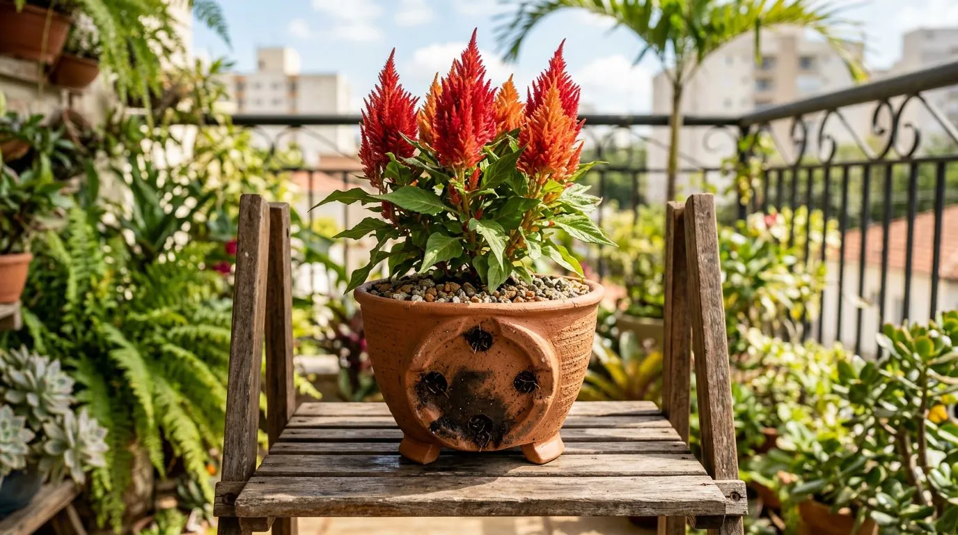 Como cuidar da celósia em vaso: guia prático com drenagem, sol, rega e floração por mais tempo
