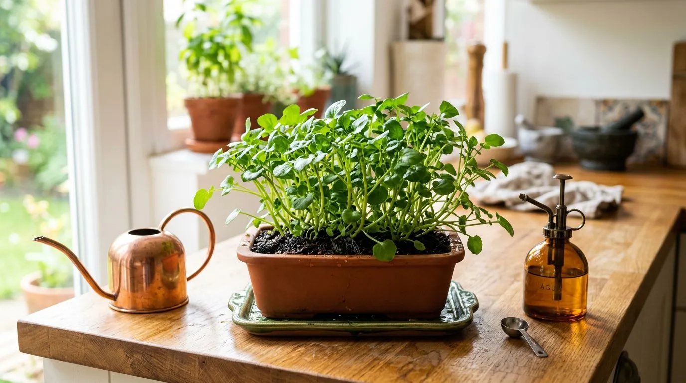 Como plantar agrião em vaso: guia prático para folhas tenras, rega certa e colheita contínua