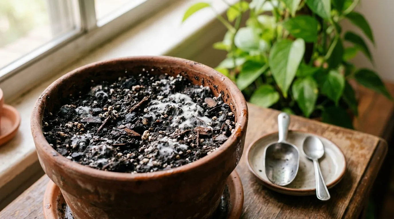 Mofo branco na terra do vaso: como identificar, remover e evitar que volte