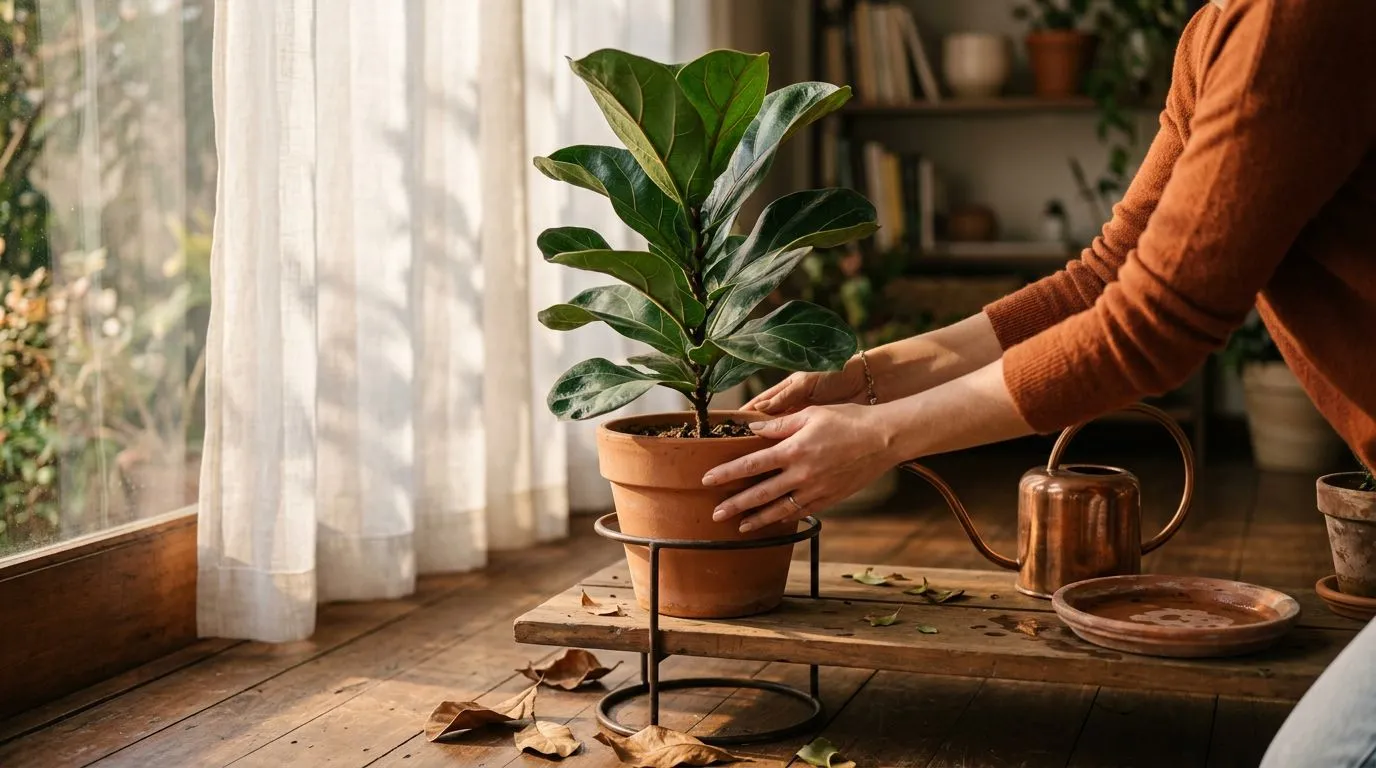 Folhas caindo depois de mudar a planta de lugar: como identificar a causa e estabilizar nos primeiros dias